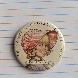 Vintage 90s American Girl Doll Kirsten Round Pin 2.25 Inch